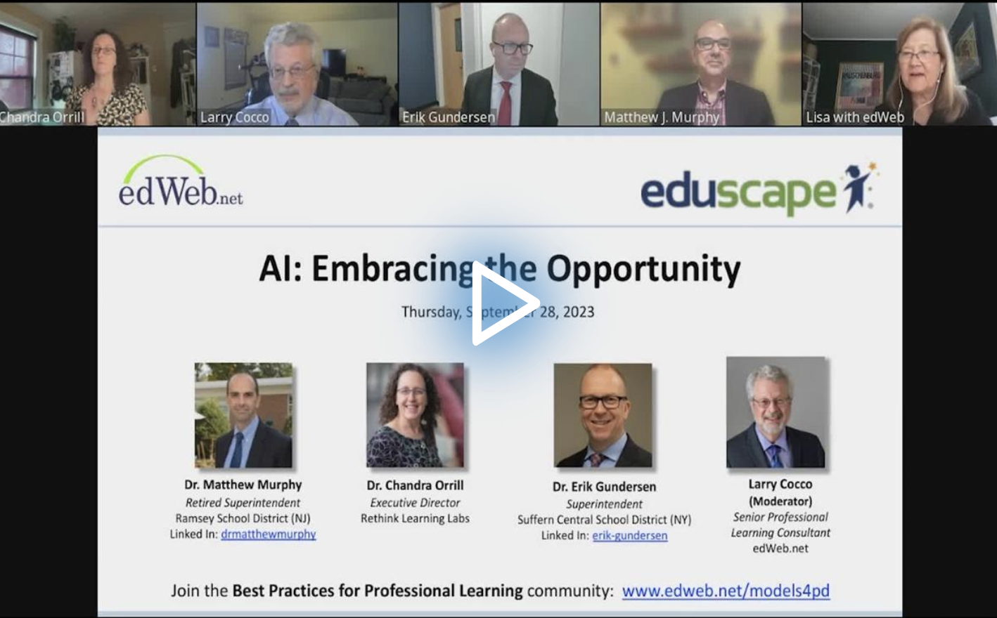 AI: Embracing the Opportunity edLeader Panel recording screenshot
